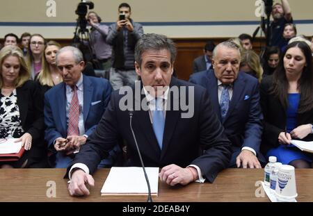 Michael Cohen, ancien procureur personnel du président américain Donald Trump, témoigne devant le Comité de surveillance et de réforme de la Chambre dans le bâtiment Rayburn House à Capitol Hill à Washington, DC, le 27 février 2019. Photo par Olivier Douliery/ABACAPRESS.COM Banque D'Images