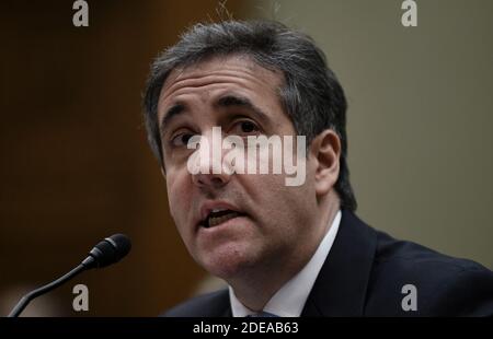 Michael Cohen, ancien procureur personnel du président américain Donald Trump, témoigne devant le Comité de surveillance et de réforme de la Chambre dans le bâtiment Rayburn House à Capitol Hill à Washington, DC, le 27 février 2019. Photo par Olivier Douliery/ABACAPRESS.COM Banque D'Images