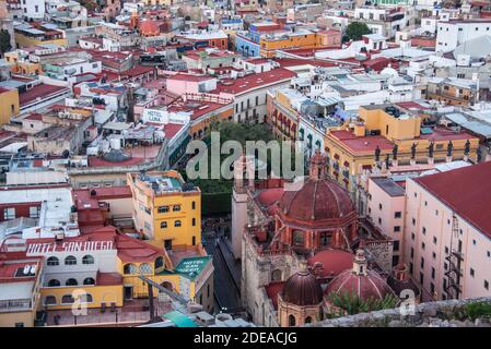 Vue sur la ville de Guanajuato, État de Guanajuato, Mexique Banque D'Images