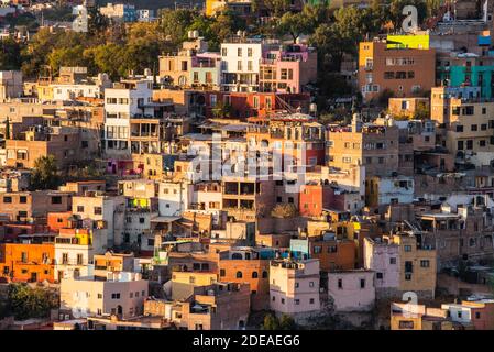 Vue sur la ville de Guanajuato, État de Guanajuato, Mexique Banque D'Images