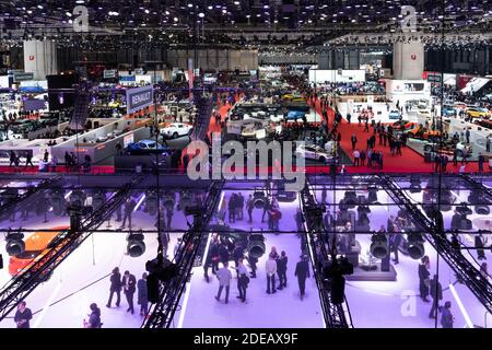 Atmosphère pendant le 89e salon international de l'automobile de Genève qui s'est tenu au Centre de congrès de Palexpo à Genève, en Suisse, le 05 mars 2019. Photo de Loona/ABACAPRESS.COM Banque D'Images