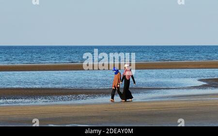 Plage de Qurum à Muscat, Oman. Banque D'Images