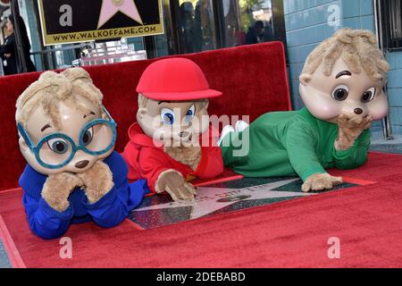 Alvin et les Chipmunks célèbrent leur 60e anniversaire avec une étoile sur le Hollywood Walk of Fame le 14 mars 2019 à Los Angeles, Californie, États-Unis. Photo de Lionel Hahn/ABACAPRESS.COM Banque D'Images
