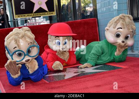 Alvin et les Chipmunks célèbrent leur 60e anniversaire avec une étoile sur le Hollywood Walk of Fame le 14 mars 2019 à Los Angeles, Californie, États-Unis. Photo de Lionel Hahn/ABACAPRESS.COM Banque D'Images
