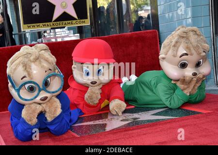 Alvin et les Chipmunks célèbrent leur 60e anniversaire avec une étoile sur le Hollywood Walk of Fame le 14 mars 2019 à Los Angeles, Californie, États-Unis. Photo de Lionel Hahn/ABACAPRESS.COM Banque D'Images