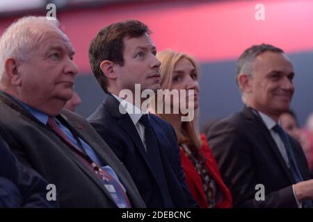 François Xavier Bellamy et Agnès Evren présents au Conseil national du parti de droite français les Républicains à Lyon, France, le 16 mars 2019. Photo de Julien Reynaud/APS-Medias Banque D'Images