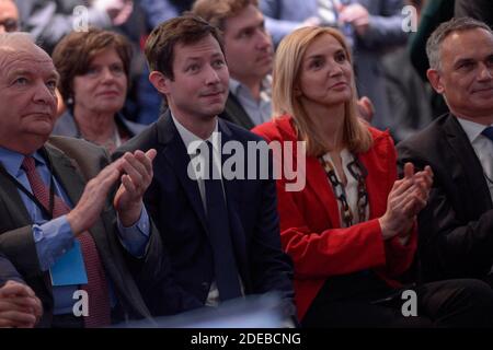 François Xavier Bellamy et Agnès Evren présents au Conseil national du parti de droite français les Républicains à Lyon, France, le 16 mars 2019. Photo de Julien Reynaud/APS-Medias Banque D'Images