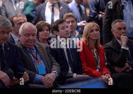 François Xavier Bellamy et Agnès Evren présents au Conseil national du parti de droite français les Républicains à Lyon, France, le 16 mars 2019. Photo de Julien Reynaud/APS-Medias Banque D'Images