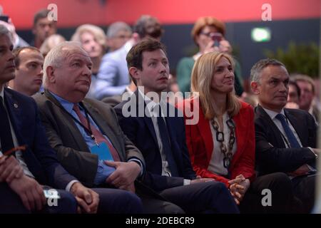 François Xavier Bellamy et Agnès Evren présents au Conseil national du parti de droite français les Républicains à Lyon, France, le 16 mars 2019. Photo de Julien Reynaud/APS-Medias Banque D'Images