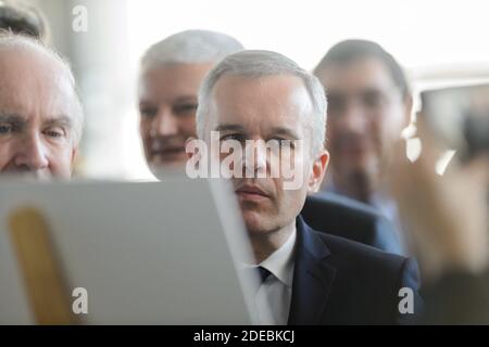 François de Rugy , ministre français de l'écologie et du développement durable avec Dominique Bussereau, président du département Charente-Maritime le mars 22 2019. Photo par Arnault SERRIERE/ABACAPRESS Banque D'Images