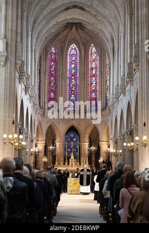 Messe pour les repos de l'Ame pour le Comte de Paris, Prince Henri d'Orléans, cité par Chanaine Gilles Annequin à l'église Saint Germain l'Auxerrois le 23 mars 2910 à Paris, France. Comte de Paris, le prince Henri d'Orléans est mort à 85 ans le 21 janvier 2019. Photo de David Niviere/ABACAPRESS.COM Banque D'Images