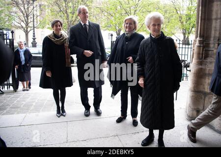 Duchesse de Montpensier, princesse Marie du Liechtenstein, prince Eudes d'Orléans et sa femme la princesse Marie-Liesse d'Orléans assistent à la Messe pour le repos de l'Ame pour le Comte de Paris, Prince Henri d'Orléans, cité par Chanoine Gilles Annequin à l'église Saint Germain l'Auxerrois le 23 mars 2910 à Paris, France. Comte de Paris, le Prince Henri d'Orléans est mort à 85 ans le 21 janvier 2019. Photo de David Niviere/ABACAPRESS.COM Banque D'Images