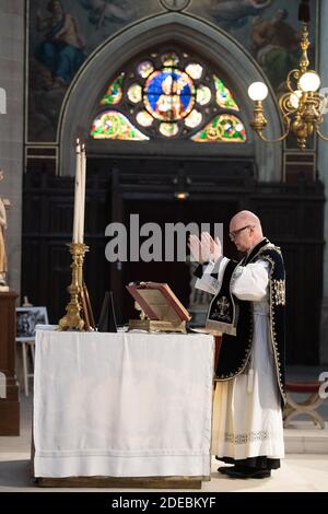 Messe pour les repos de l'Ame pour le Comte de Paris, Prince Henri d'Orléans, cité par Chanaine Gilles Annequin à l'église Saint Germain l'Auxerrois le 23 mars 2910 à Paris, France. Comte de Paris, le prince Henri d'Orléans est mort à 85 ans le 21 janvier 2019. Photo de David Niviere/ABACAPRESS.COM Banque D'Images