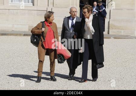 Les délégués des hauts-de-France (à gauche de Natacha Bouchart, maire de Calais) arrivent pour rencontrer le président français Emmanuel Macron pour le "Grand débat" au Palais de l'Elysée, Paris, France, le 29 mars 2019. Photo de Henri Szwarc/ABACAPRESS.COM Banque D'Images