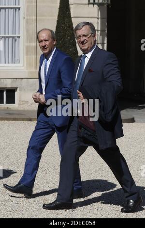 Les délégués des hauts-de-France arrivant à la rencontre pour le "Grand débat" du Président français Emmanuel Macron au Palais de l'Elysée, Paris, France, le 29 mars 2019. Photo de Henri Szwarc/ABACAPRESS.COM Banque D'Images