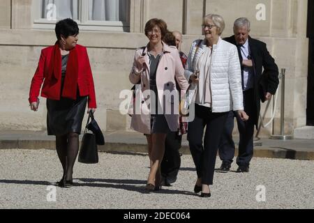 Les délégués des hauts-de-France arrivant à la rencontre pour le "Grand débat" du Président français Emmanuel Macron au Palais de l'Elysée, Paris, France, le 29 mars 2019. Photo de Henri Szwarc/ABACAPRESS.COM Banque D'Images