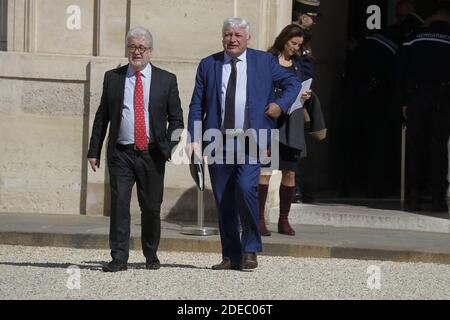 Les délégués des hauts-de-France arrivant à la rencontre pour le "Grand débat" du Président français Emmanuel Macron au Palais de l'Elysée, Paris, France, le 29 mars 2019. Photo de Henri Szwarc/ABACAPRESS.COM Banque D'Images