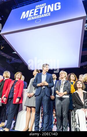 Le Parti politique français la République en Marche (LREM) a tenu sa première réunion pour les élections européennes. La liste "Renaissance", alliance avec les partis centristes, est dirigée par la candidate en chef Nathalie Loiseau en présence de membres du gouvernement, Aubervilliers, Ile de France, France, le 30 mars 2019. Photo de Daniel Derajinski/ABACAPRESS.COM Banque D'Images