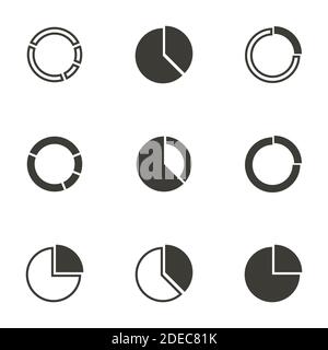 Ensemble d'objets sur le thème du cercle, icônes de diagramme Illustration de Vecteur