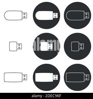 Ensemble d'objets sur le thème du lecteur flash Illustration de Vecteur