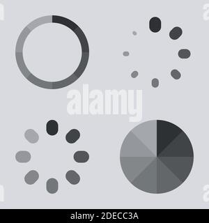 préchargeur, indicateurs de progression, icônes de chargeur Illustration de Vecteur
