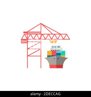 Icône de grue à port. Elément simple de la collection de ports. Icône Creative Port Crane pour la conception Web, les modèles, les infographies et bien plus encore Illustration de Vecteur