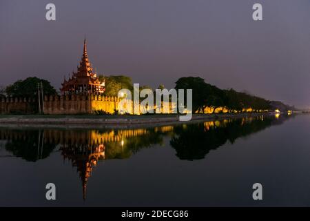 Le Palais Royal de Mandalay, Myanmar. Banque D'Images