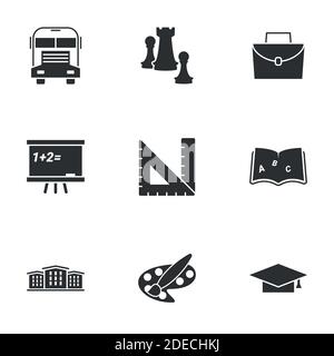 Icônes pour thème éducation et étude.fond blanc Illustration de Vecteur