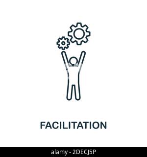 Icône facilitation. Élément de style de ligne de la collection Agile. Icône de facilitation dynamique pour les modèles, les infographies et bien plus encore Illustration de Vecteur