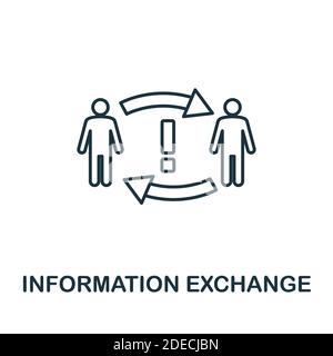 Icône échange d'informations. Élément simple de la collection de technologies d'entreprise. Icône d'échange d'informations remplie pour les modèles, les infographies et bien plus encore Illustration de Vecteur