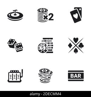 Icônes pour le thème Casino et jeux , vecteur, icône, ensemble. Arrière-plan blanc Illustration de Vecteur