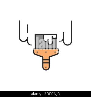 Icône de ligne de couleur pour placoplâtre. Pictogramme pour page Web, application mobile, Promo. Illustration de Vecteur