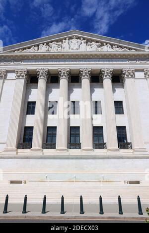 Cour suprême des États-Unis, bâtiment historique à Washington DC, États-Unis. Banque D'Images