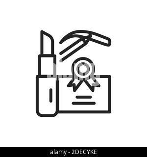 Icône de la ligne noire des cours de l'industrie de la beauté. Pictogramme de contour pour la page Web, l'application mobile, la promotion. Illustration de Vecteur