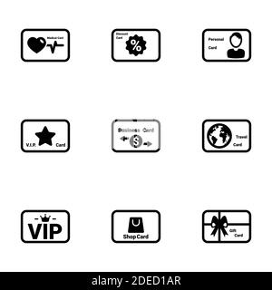 Ensemble d'icônes simples sur un thème carte, vecteur, conception, collection, plat, signe, symbole, élément, objet, illustration, isolé. Arrière-plan blanc Illustration de Vecteur