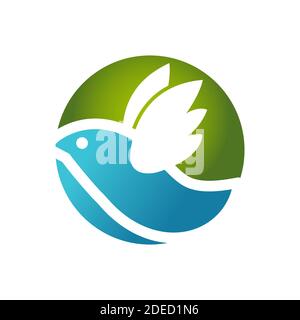 Silhouette du logo Red Bird modèle de conception vectoriel Birds Flying Illustration du logo Vector Illustration de Vecteur