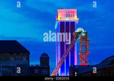 ZechenParkLeuchten, salon régional des jardins 2020 sur le site de l'ancienne collierie Friedrich Heinrich 1/2, Allemagne, Rhénanie-du-Nord-Westphalie, région de la Ruhr, Banque D'Images