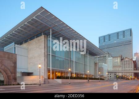 Chicago, Illinois, États-Unis - l'Art Institute of Chicago à l'aube. Banque D'Images