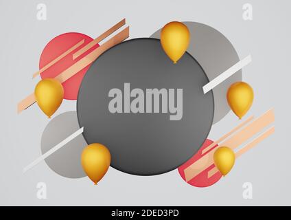 Abstrait moderne cercle géométrique et bulle arrière-plan. Utilisation pour poster, bannière Web, page d'arrivée, poster, prospectus, matériel promotionnel rendu 3D Banque D'Images