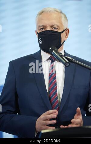 Varsovie, Mazovie, Pologne. 30 novembre 2020. Conférence de presse du vice-premier ministre, ministre du développement, du travail et de la technologie JAROSLAW GOWIN.in photo: JAROSLAW GOWIN crédit: Hubert Mathis/ZUMA Wire/Alay Live News Banque D'Images