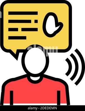 illustration vectorielle d'icône de couleur de message d'accueil humain Illustration de Vecteur