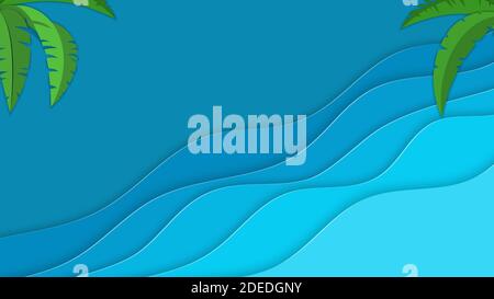 Vue de dessus de la mer avec vague de mer Illustration de Vecteur