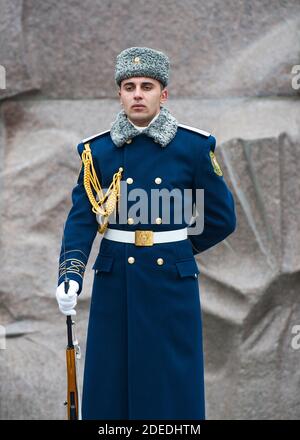 La Garde d'honneur de l'Azerbaïdjan à Bakou Azerbaïdjan, le mois de décembre 12ème 2014 Banque D'Images