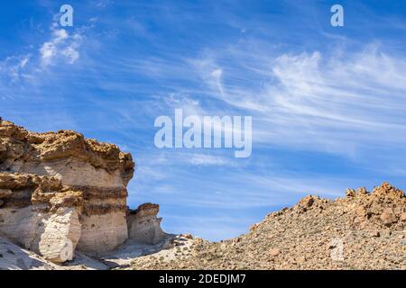 Formations rocheuses spectaculaires dans le paysage volcanique de la caldeira dans le parc national de Las Canadas del Teide, Tenerife, Iles Canaries, Espagne Banque D'Images