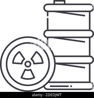 Icône de déchets dangereux, illustration isolée linéaire, vecteur de ligne mince, panneau de conception Web, symbole de concept de contour avec contour modifiable sur fond blanc Illustration de Vecteur