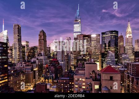 Horizon de Midtown Manhattan avec un Vanderbilt, New York Banque D'Images