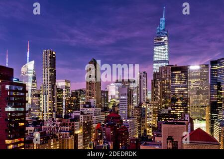 Horizon de Midtown Manhattan avec un Vanderbilt, New York Banque D'Images