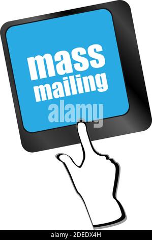 Marketing concept. Clavier d'ordinateur avec Word Mass Mailing Banque D'Images