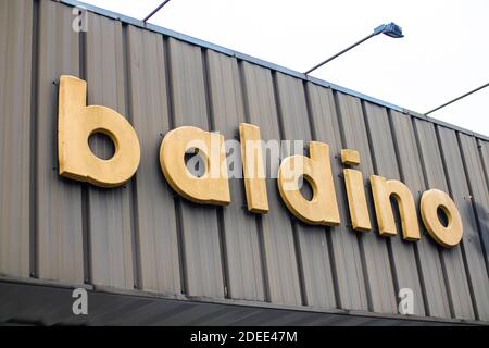 Augusta, GA USA - 11 29 20: Panneau de bâtiment du restaurant Baldino sub-sandwich Banque D'Images