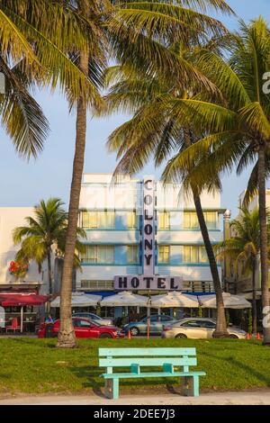 U.S.A., Miami, hôtels Art déco sur Ocean Drive Banque D'Images